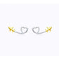 Sterling 925 Airplane/Heart Stud Earring