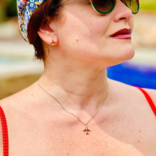 "Next Destination" Airplane Necklace (Gold)