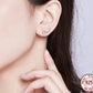 Sterling 925 Airplane/Heart Stud Earring