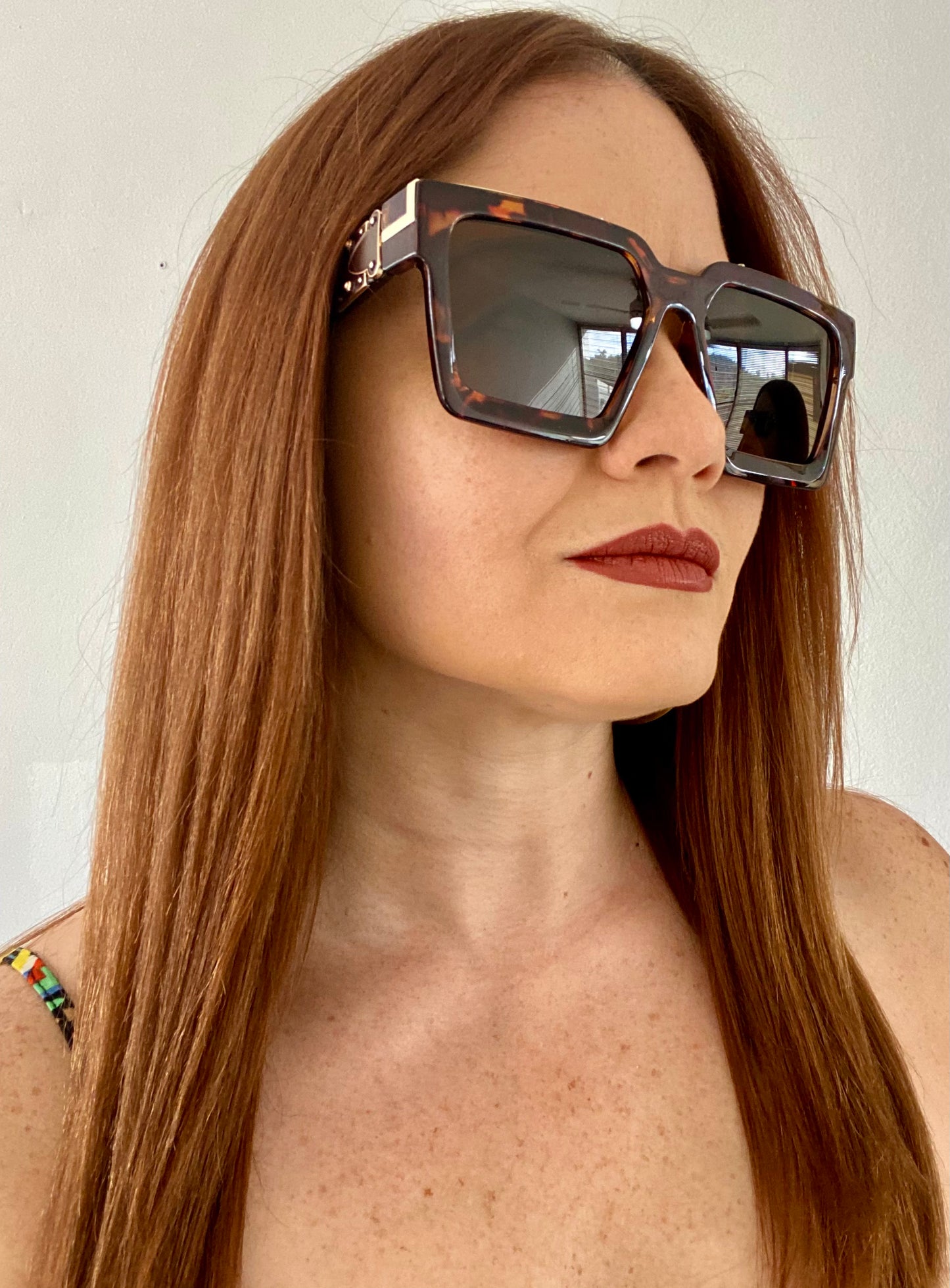 Metal Trimmed Square Sunglasses