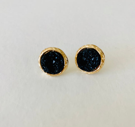 Circle Druzy Stud Earring