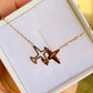 Lucky Airplane Necklace (Rose Gold)