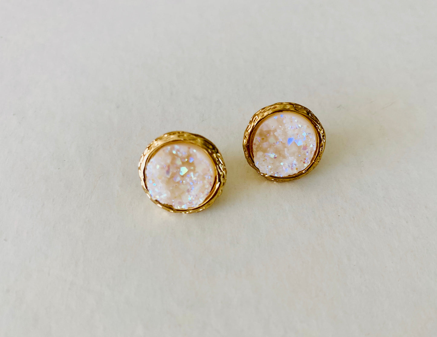 Circle Druzy Stud Earring