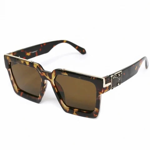 Metal Trimmed Square Sunglasses