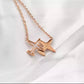 Lucky Airplane Necklace (Rose Gold)