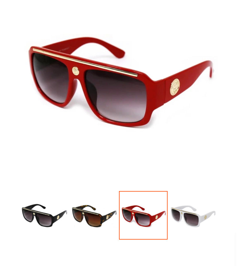 Lion Coin Embellished Sunglasses