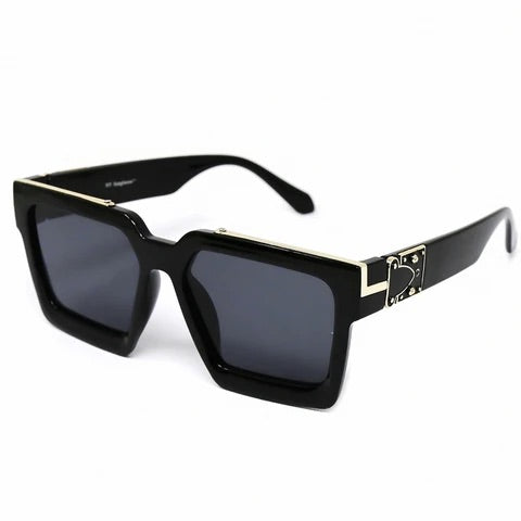 Metal Trimmed Square Sunglasses